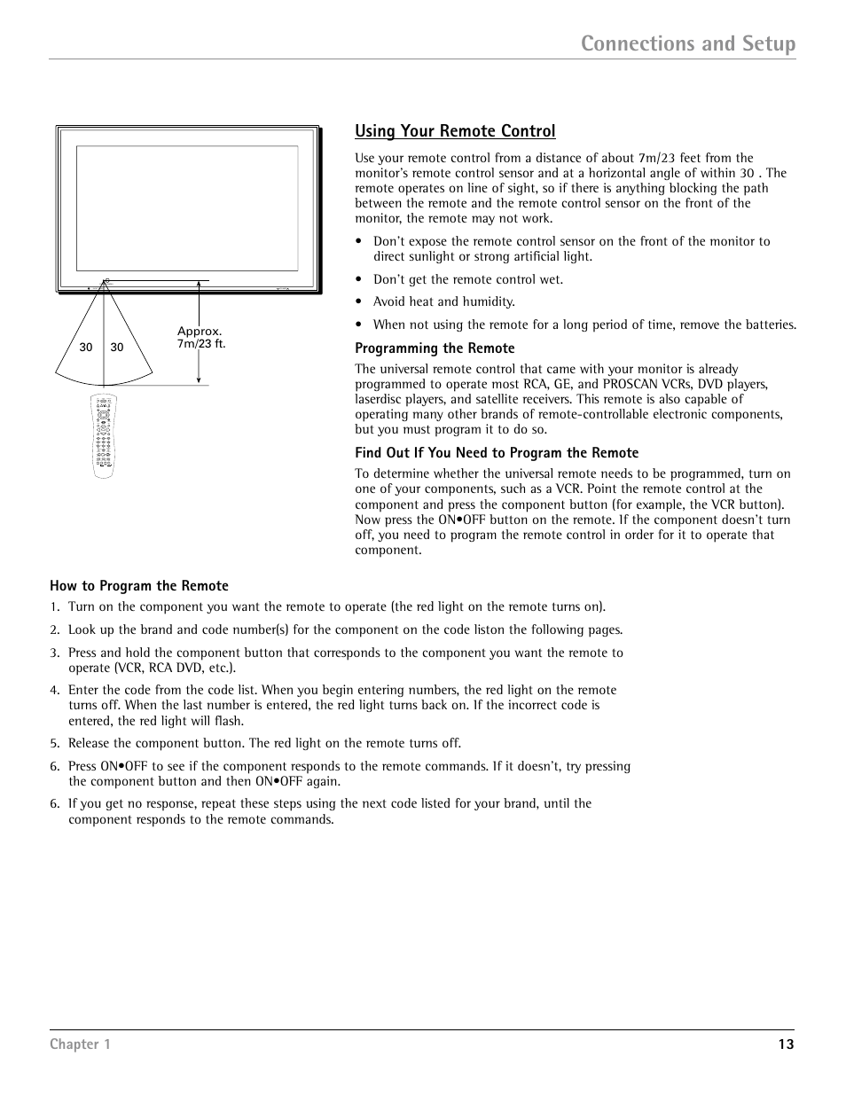 Connections and setup, Using your remote control | RCA Scenium PHD50400 User Manual | Page 14 / 48