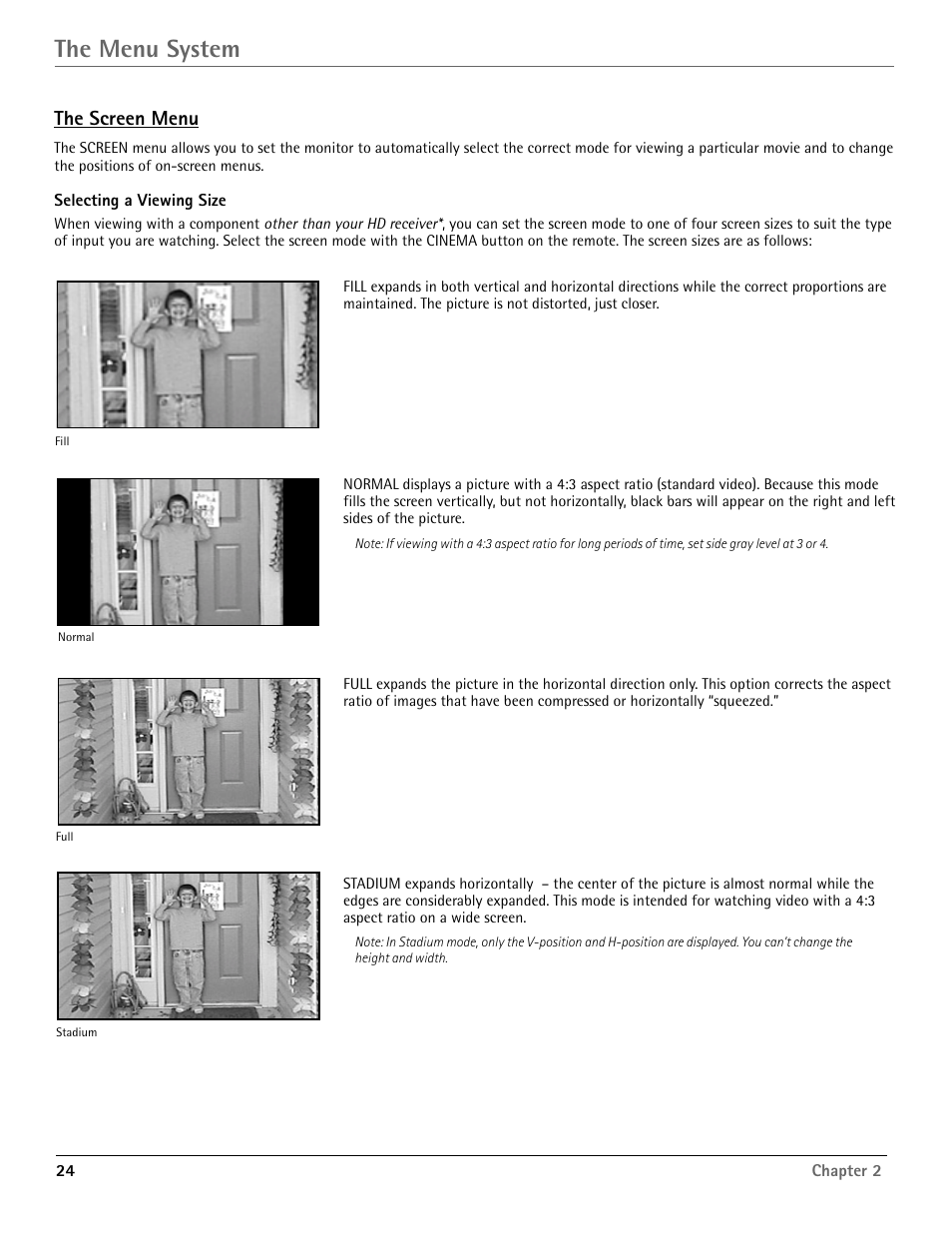 The menu system, The screen menu | RCA Scenium PHD50400 User Manual | Page 25 / 48