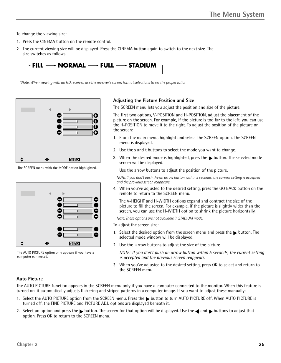 The menu system | RCA Scenium PHD50400 User Manual | Page 26 / 48