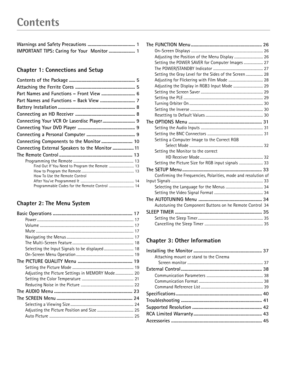 RCA Scenium PHD50400 User Manual | Page 5 / 48