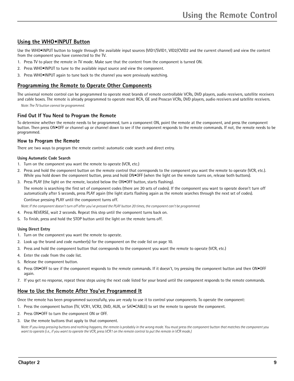 Using the remote control | RCA G36710 User Manual | Page 11 / 32