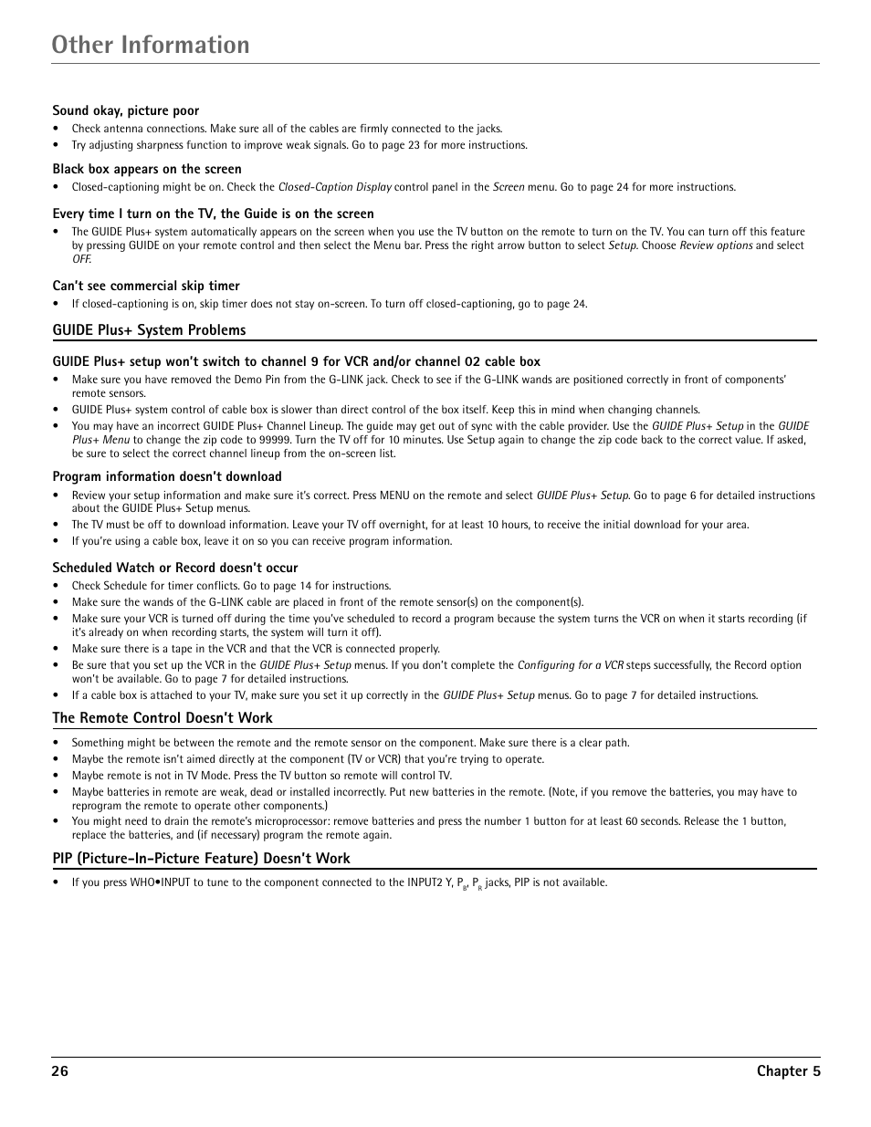 Other information | RCA G36710 User Manual | Page 28 / 32