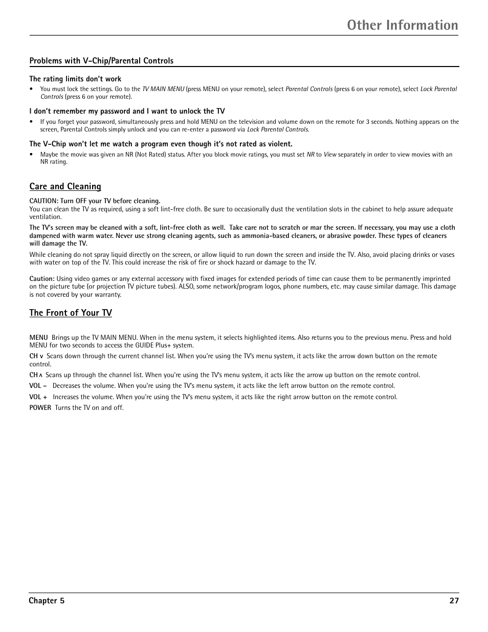 Other information | RCA G36710 User Manual | Page 29 / 32