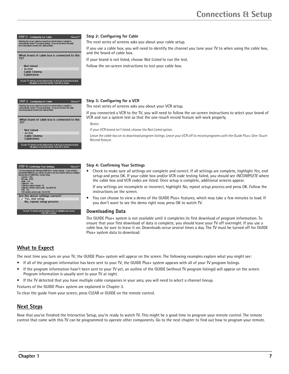 Connections & setup | RCA G36710 User Manual | Page 9 / 32