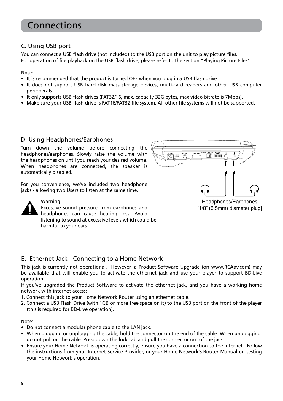 Connections | RCA BRC3108 User Manual | Page 12 / 24