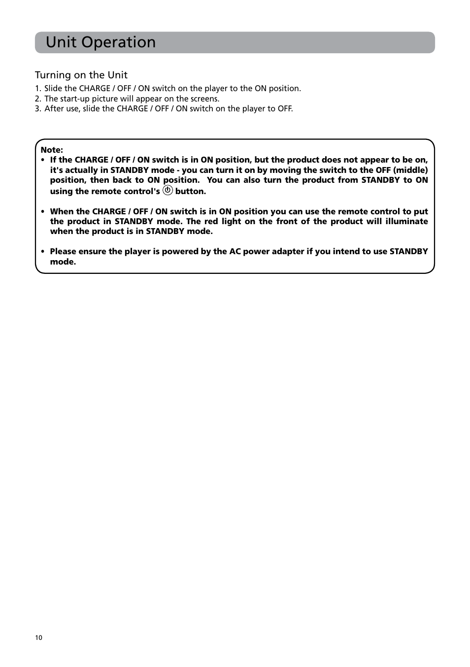 Unit operation | RCA BRC3108 User Manual | Page 14 / 24
