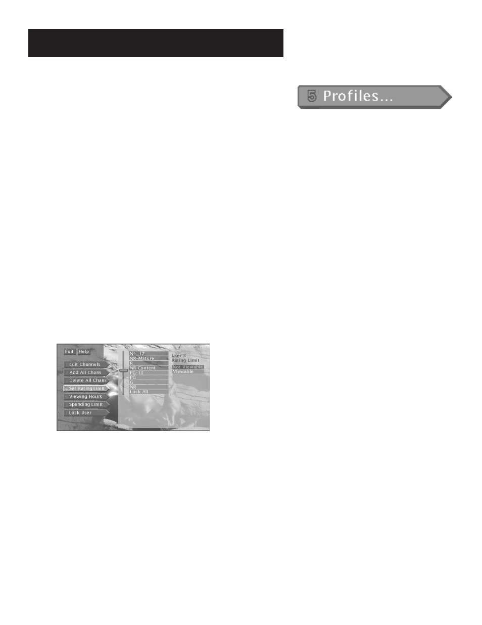 Setting the ratings limit, The menu system | RCA 1998 User Manual | Page 40 / 64