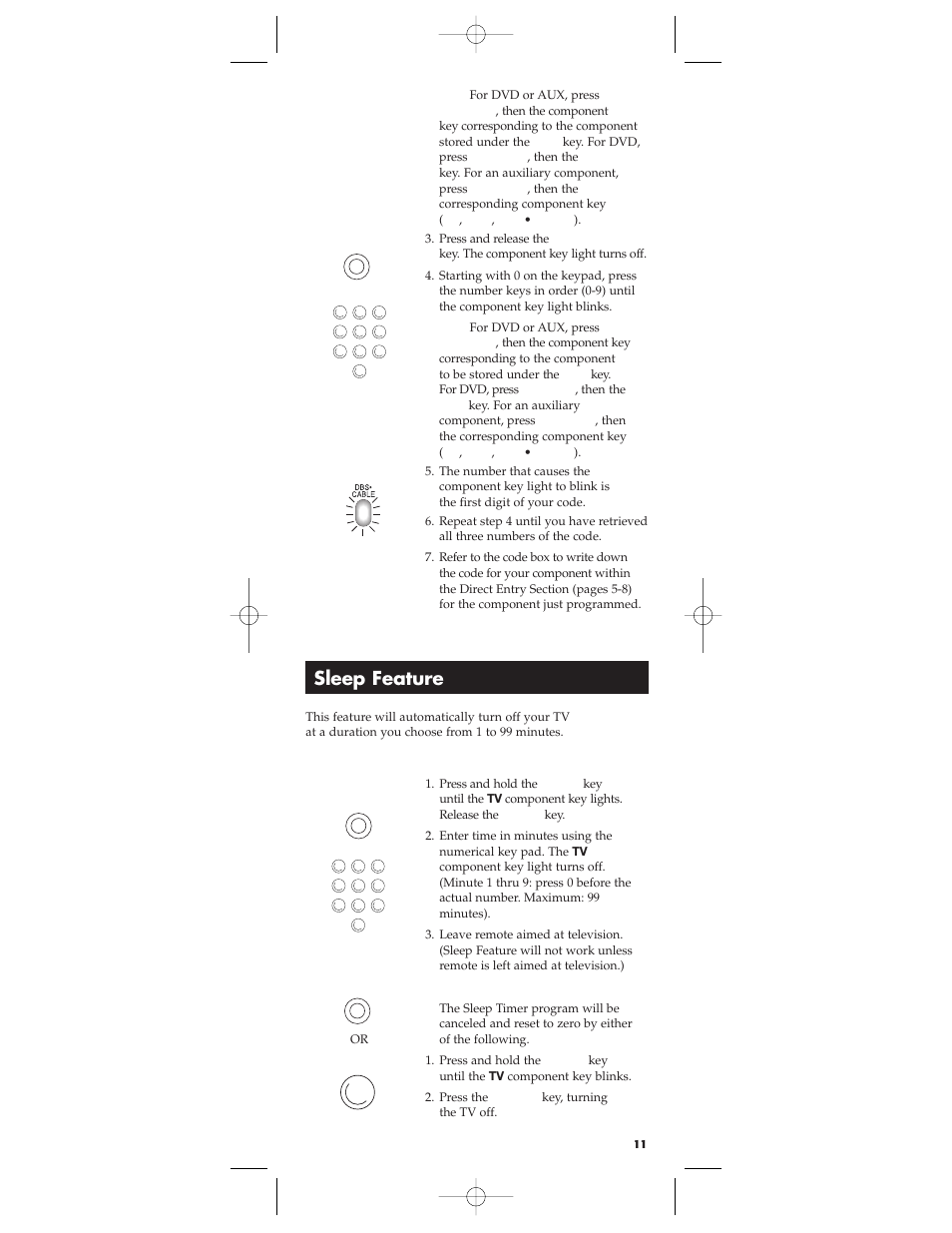 Sleep feature | RCA RCU450 User Manual | Page 11 / 16