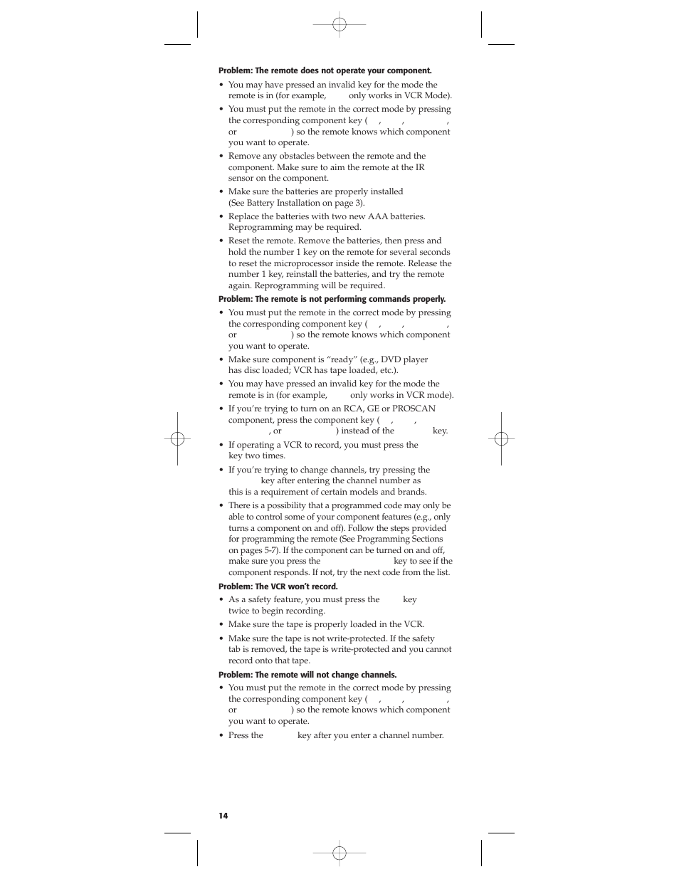 RCA RCU450 User Manual | Page 14 / 16