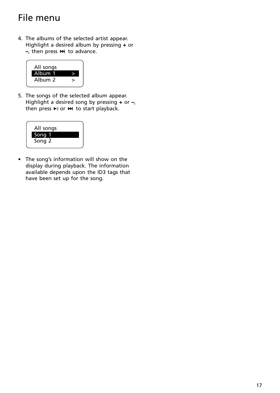 File menu | RCA S2002 User Manual | Page 17 / 32