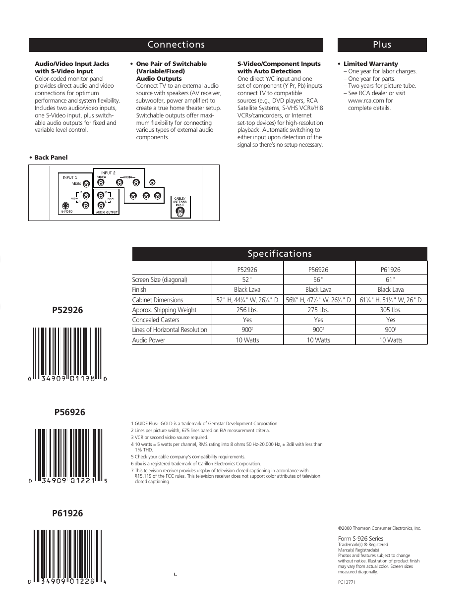 Te levi s io n | RCA Home Theatre P61926 User Manual | Page 4 / 4