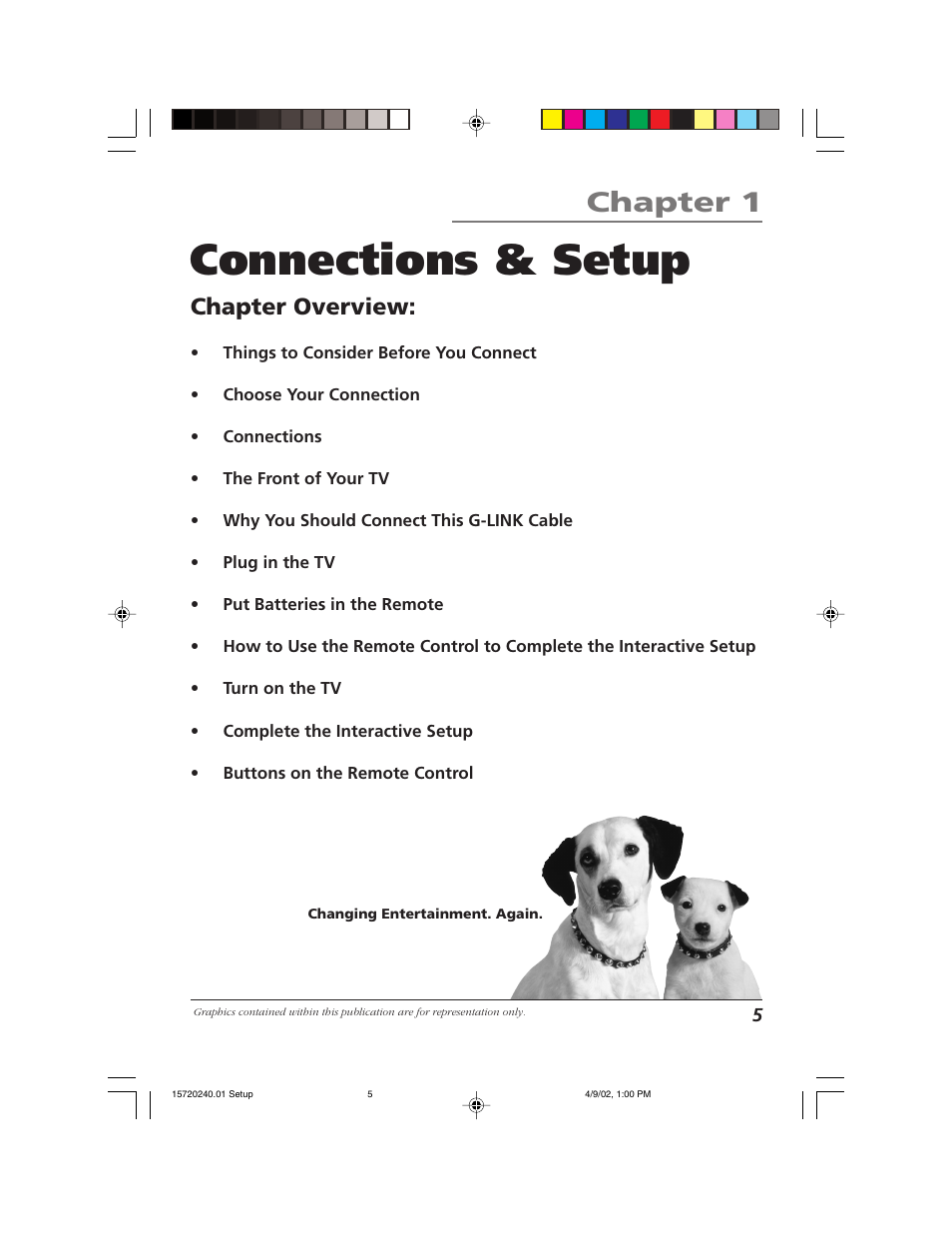 Connections & setup, Chapter 1, Chapter overview | RCA F19426 User Manual | Page 7 / 64