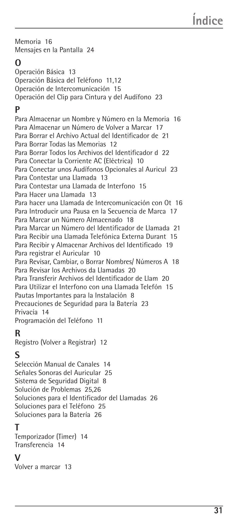 Índice | RCA H5400 User Manual | Page 63 / 64