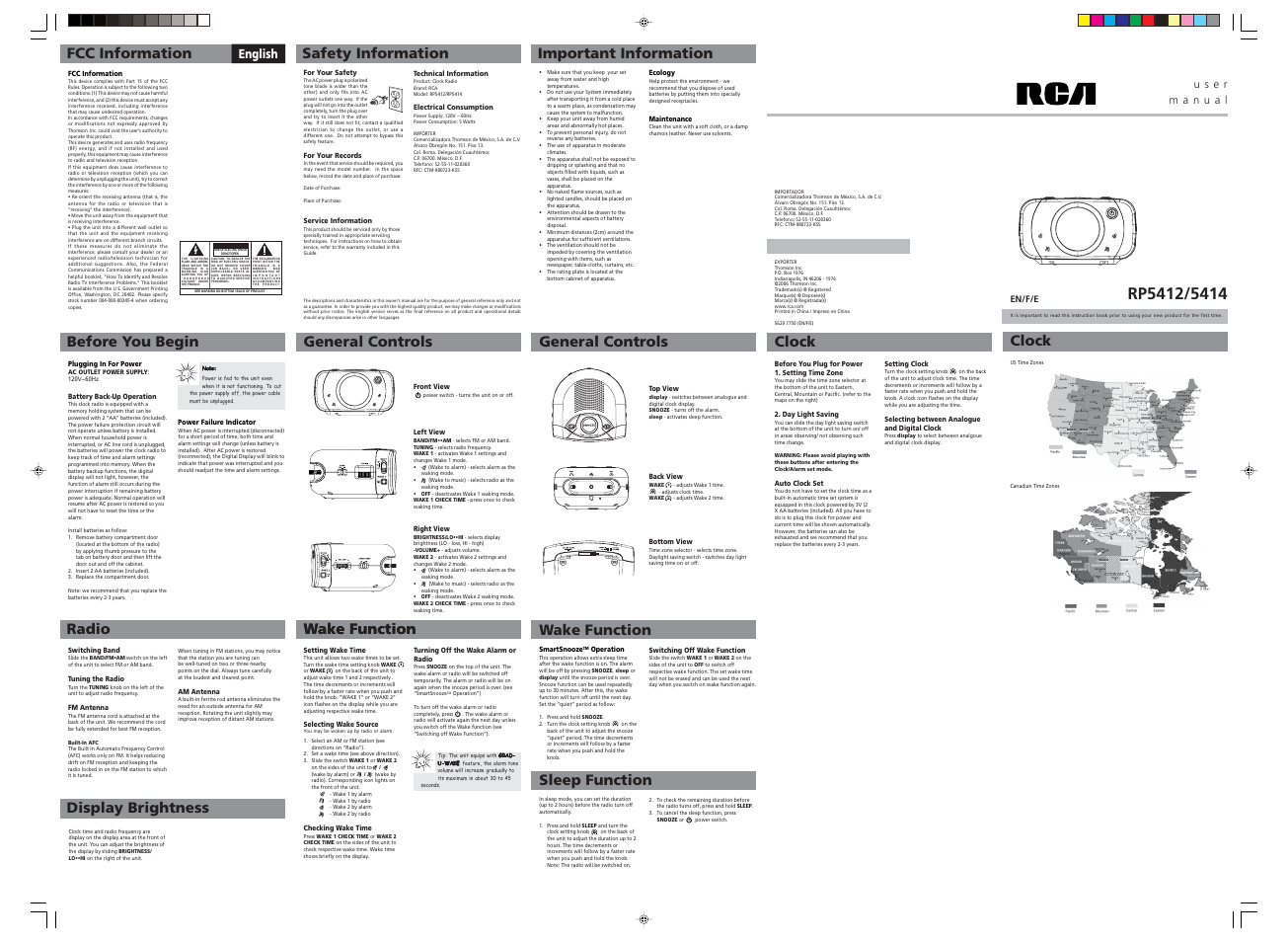 RCA RP5412 User Manual | 1 page