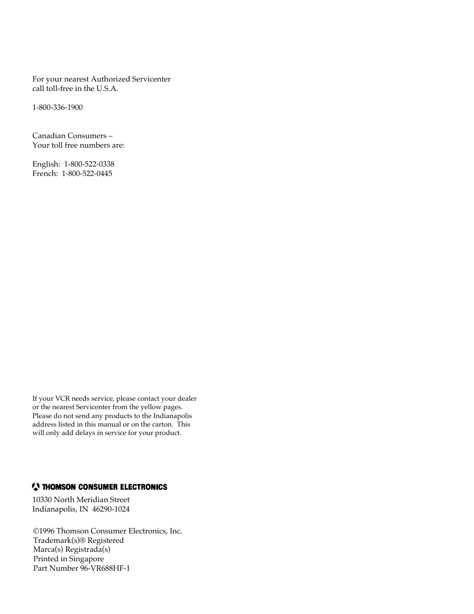 RCA VR688HF User Manual | Page 64 / 64