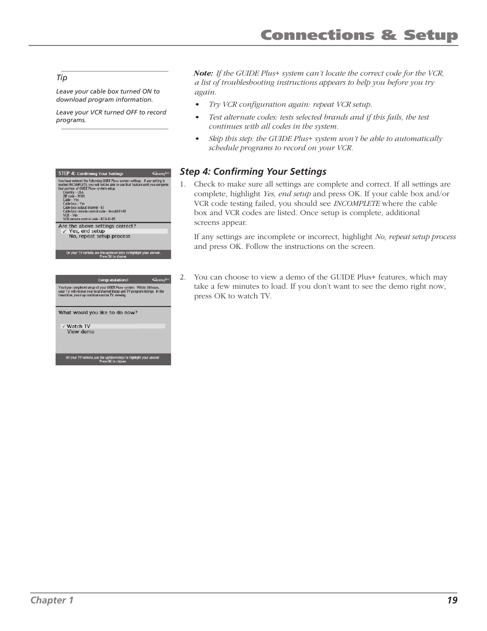 Connections & setup | RCA F27669 User Manual | Page 21 / 64