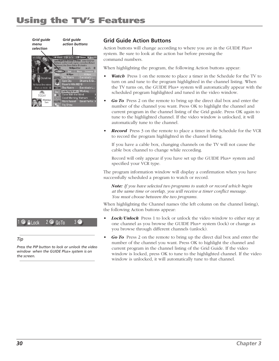 Using the tv’s features | RCA F27669 User Manual | Page 32 / 64