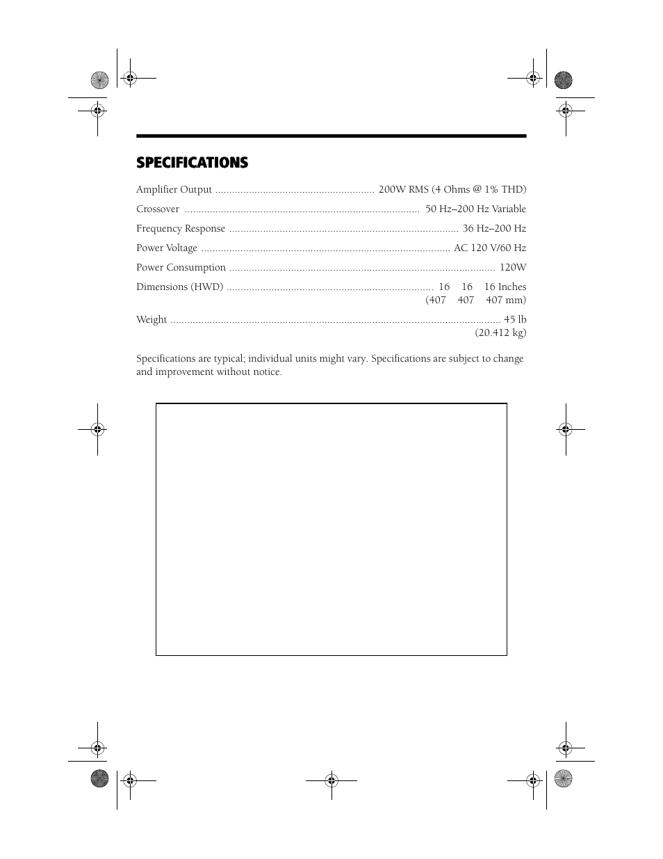 RCA SW200P User Manual | Page 8 / 8