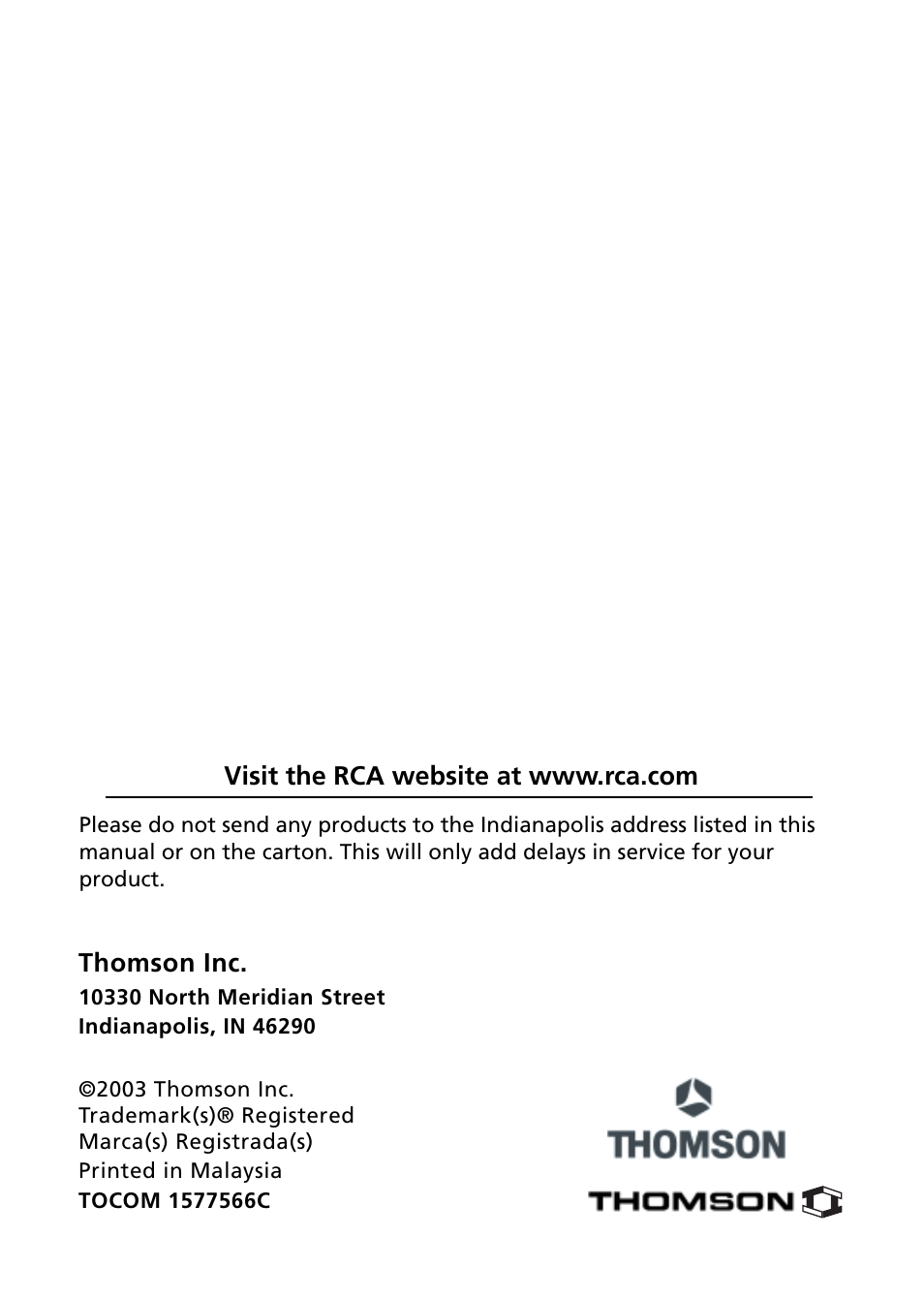 RCA Mobile Video Cassette Player User Manual | Page 24 / 24