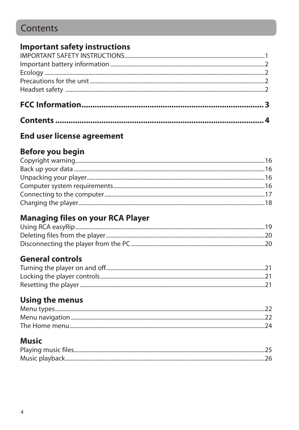 RCA M63 User Manual | Page 5 / 45
