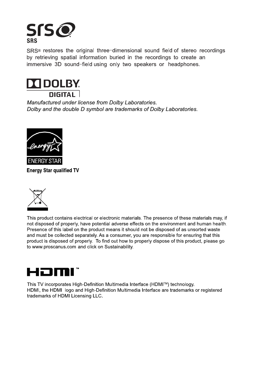 RCA LED42A55RS User Manual | Page 32 / 32