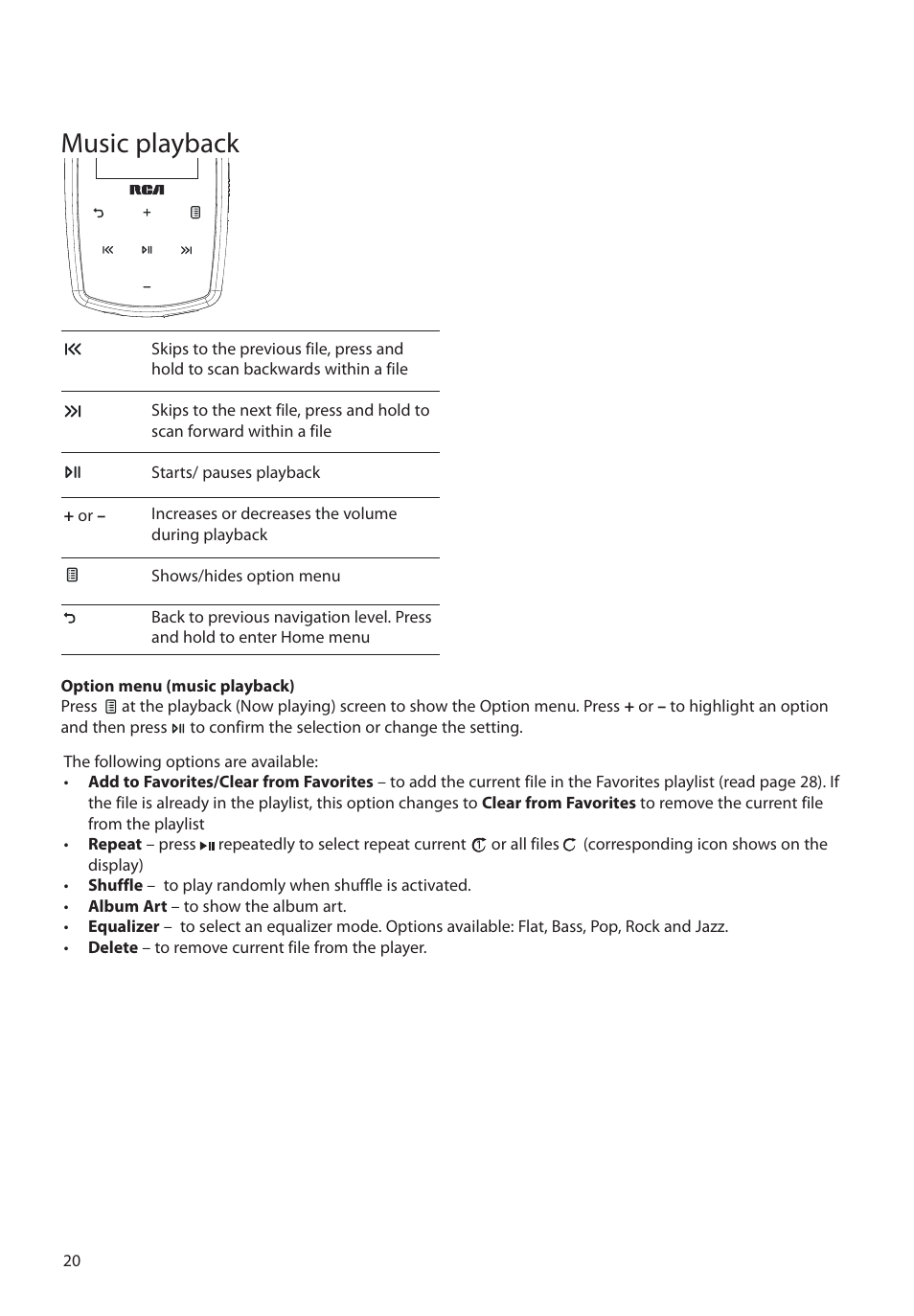 Music playback | RCA M39 series User Manual | Page 21 / 116