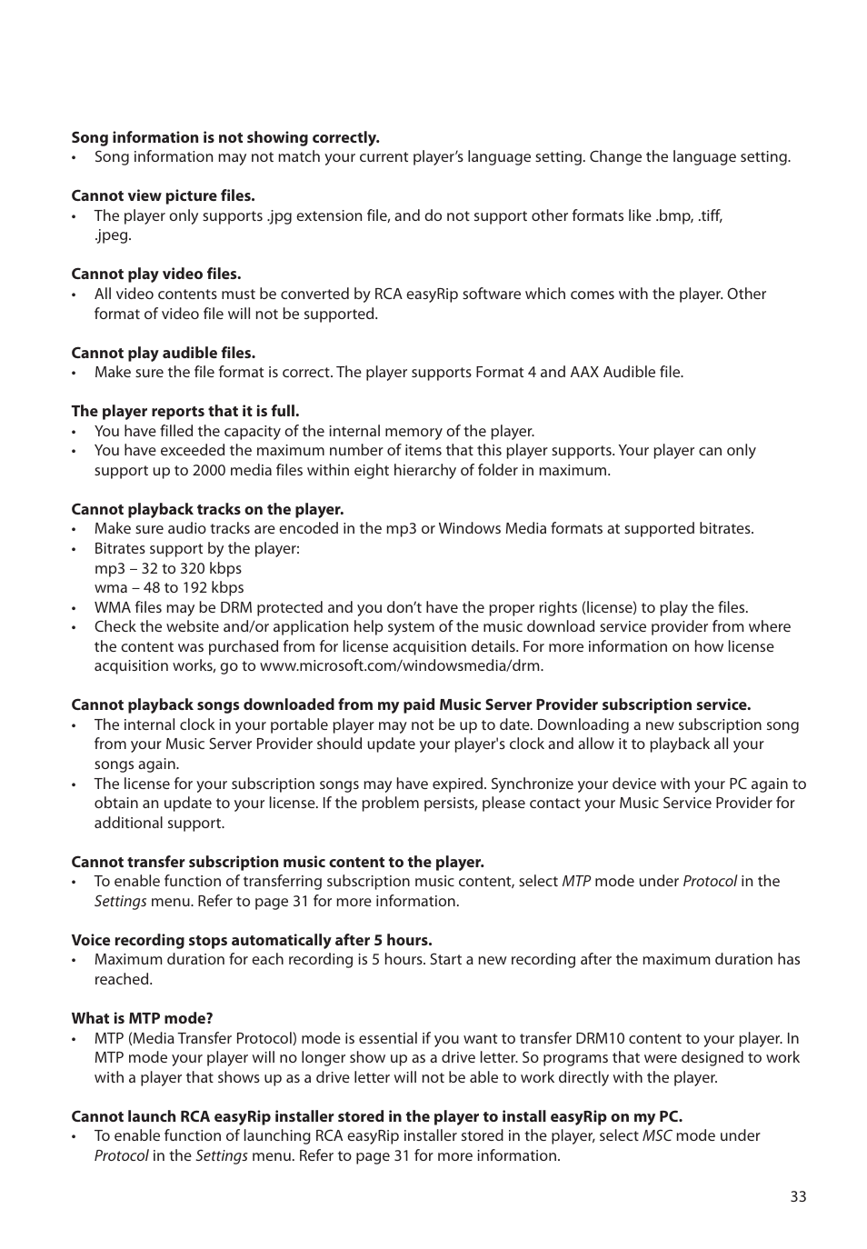 RCA M39 series User Manual | Page 34 / 116