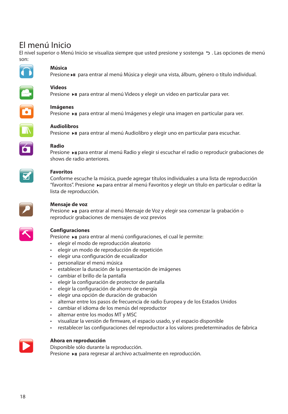 El menú inicio | RCA M39 series User Manual | Page 57 / 116