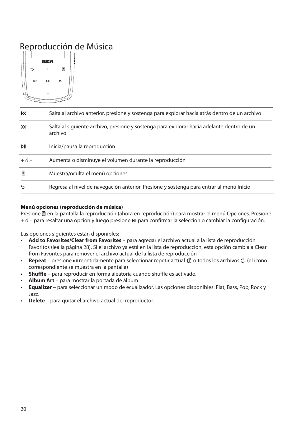 Reproducción de música | RCA M39 series User Manual | Page 59 / 116