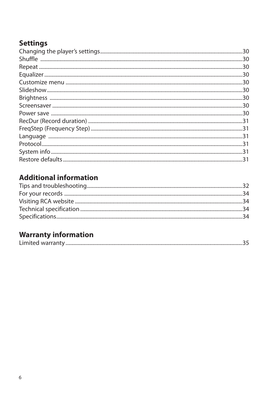 RCA M39 series User Manual | Page 7 / 116