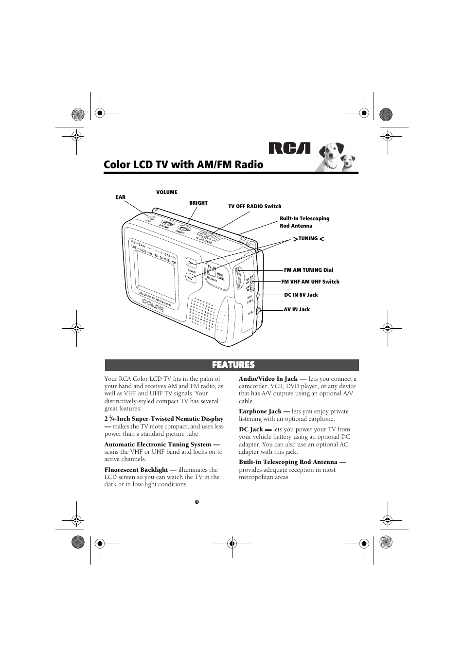 RCA 16-3054 User Manual | 6 pages