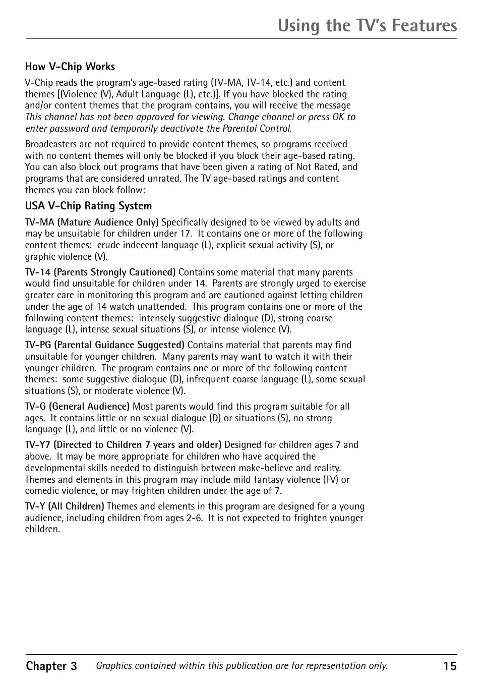 Using the tv’s features | RCA Television 1616202B User Manual | Page 17 / 32