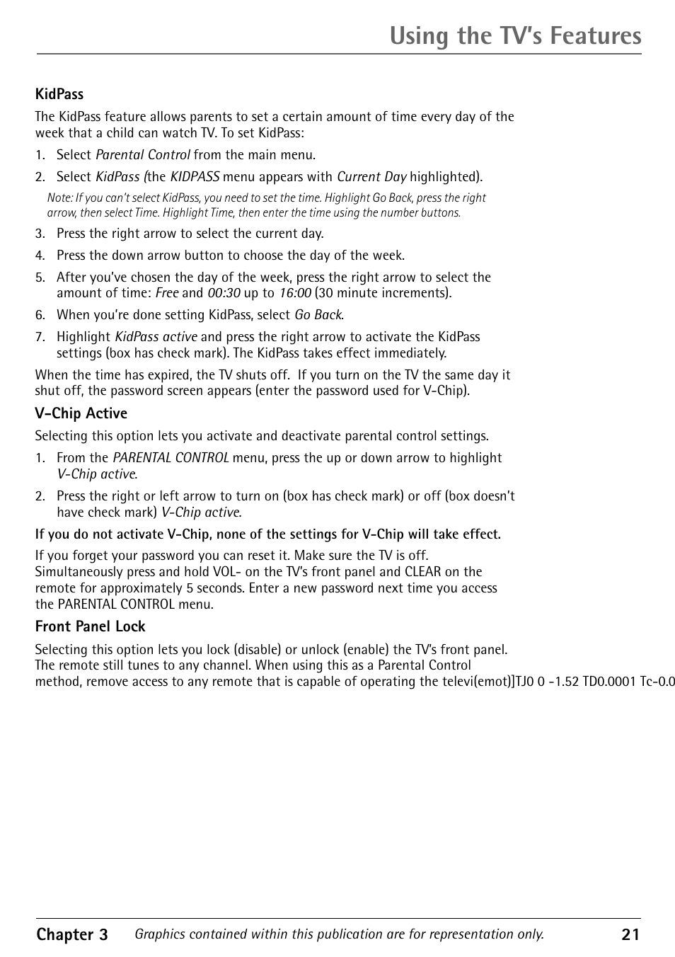 Using the tv’s features | RCA Television 1616202B User Manual | Page 23 / 32