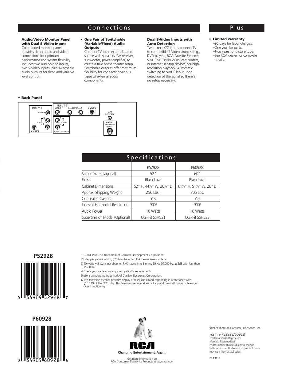Te levi s io n | RCA P52928 User Manual | Page 4 / 4