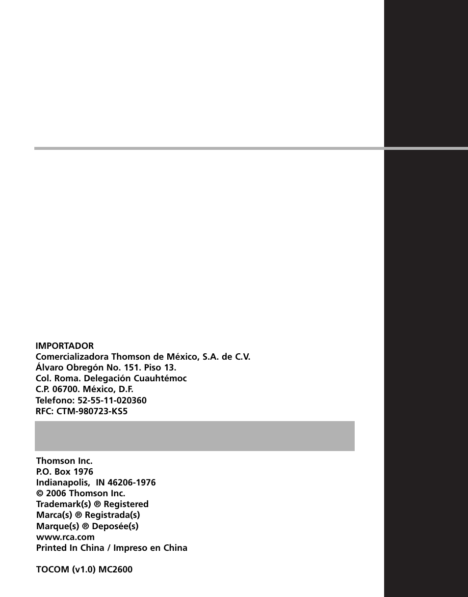 RCA MC2602 User Manual | Page 49 / 49