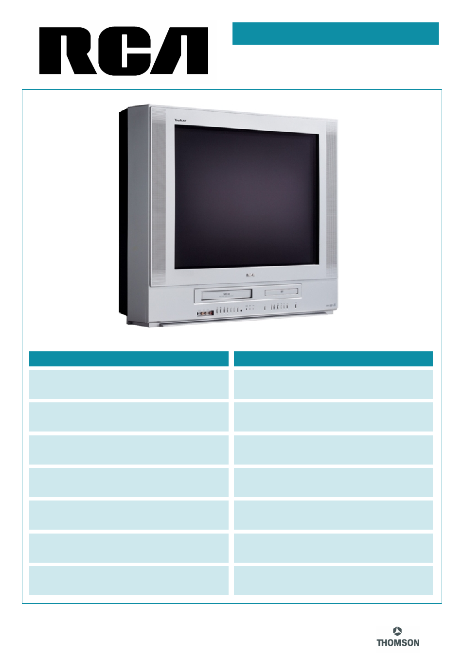 RCA 20F501TDV User Manual | 2 pages