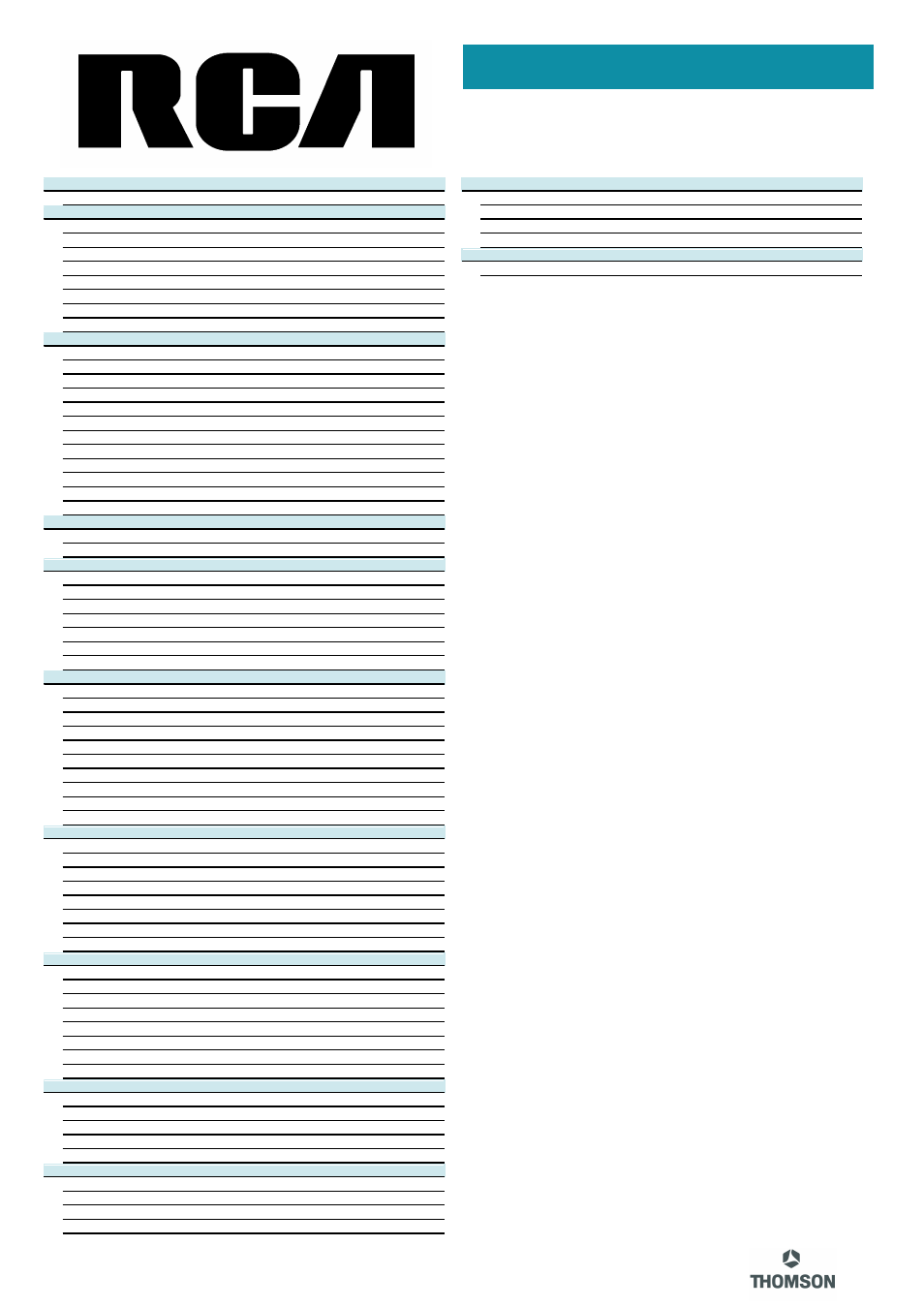 Technical specifications | RCA 20F501TDV User Manual | Page 2 / 2