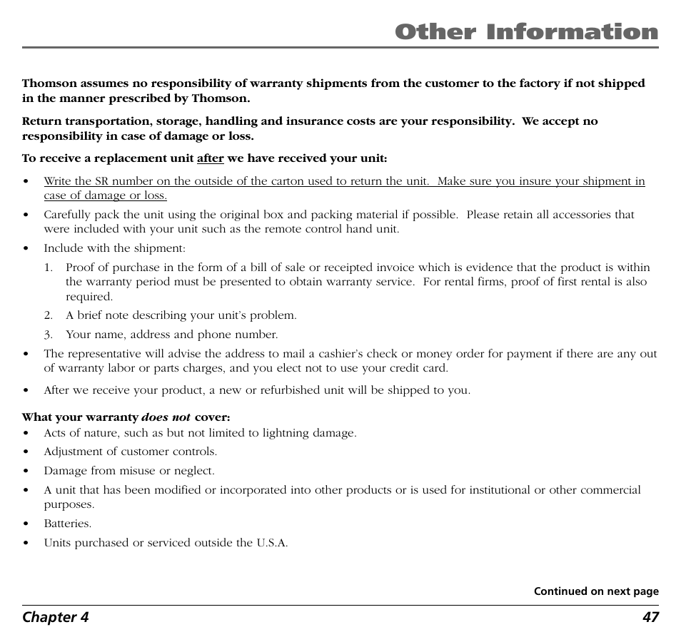 Other information | RCA BLD548 User Manual | Page 49 / 56