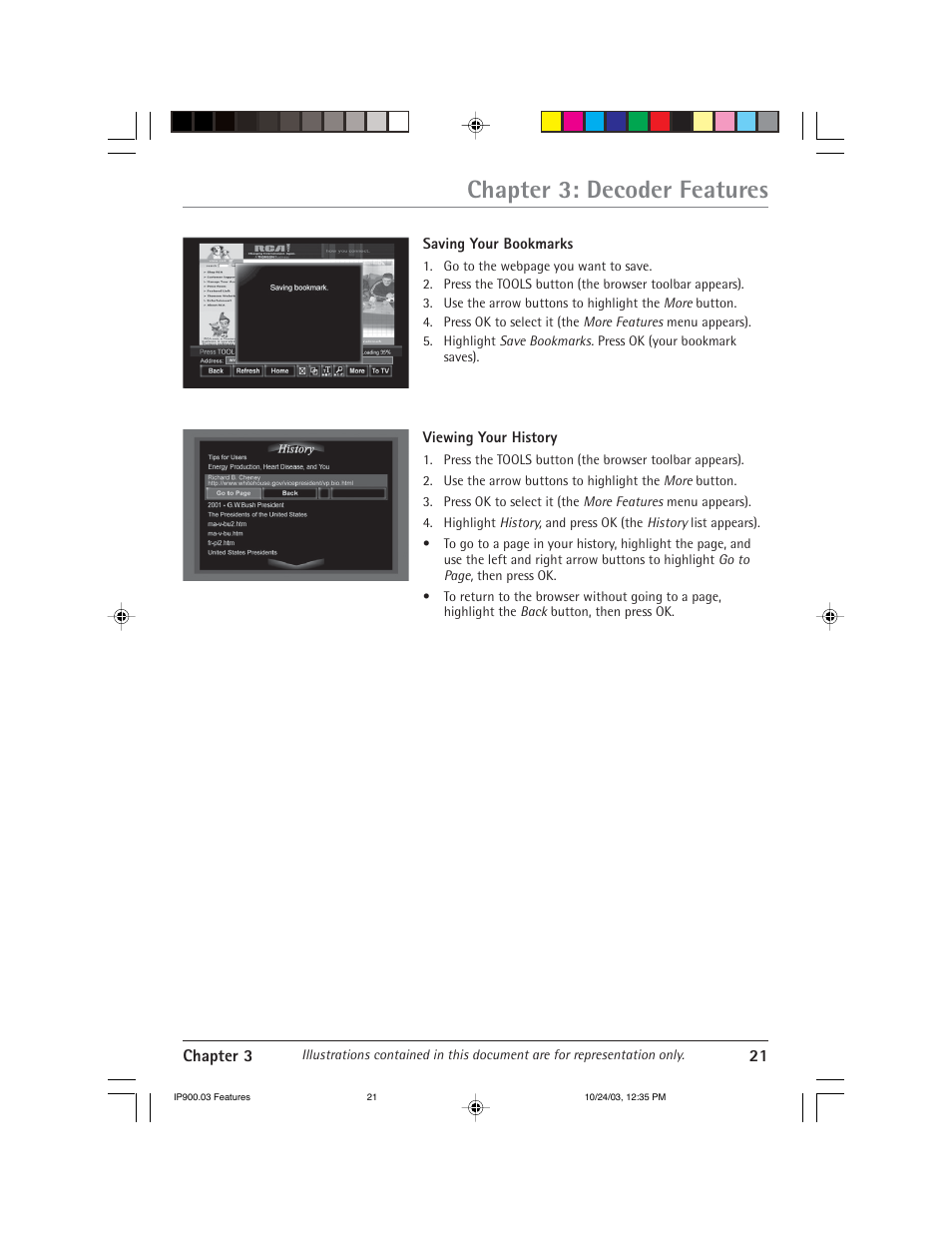 Chapter 3: decoder features | RCA IP900 User Manual | Page 23 / 32
