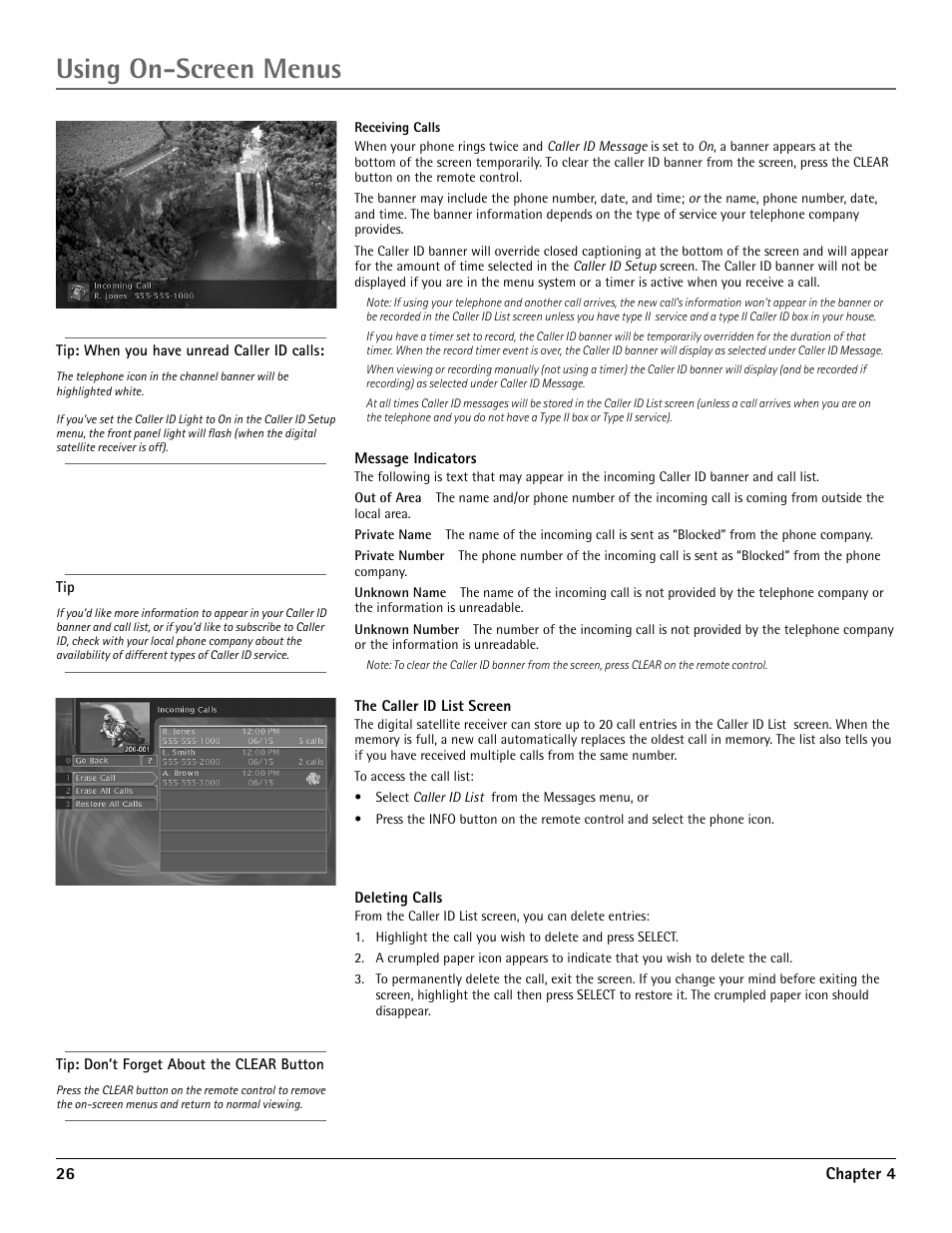 Using on-screen menus | RCA DRD455RH User Manual | Page 28 / 48