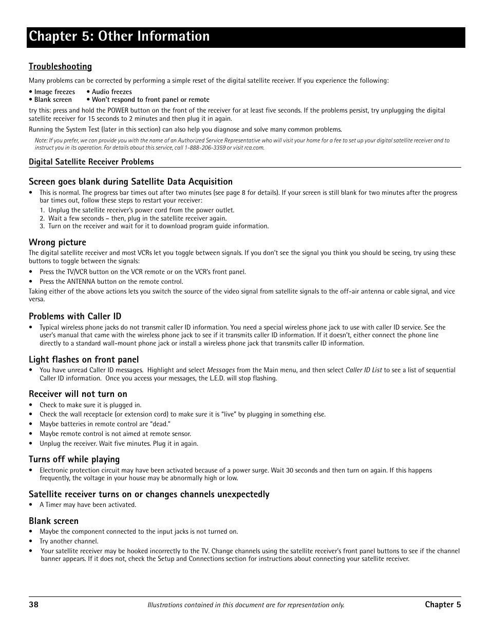 Troubleshooting, Chapter 5: other information | RCA DRD455RH User Manual | Page 40 / 48