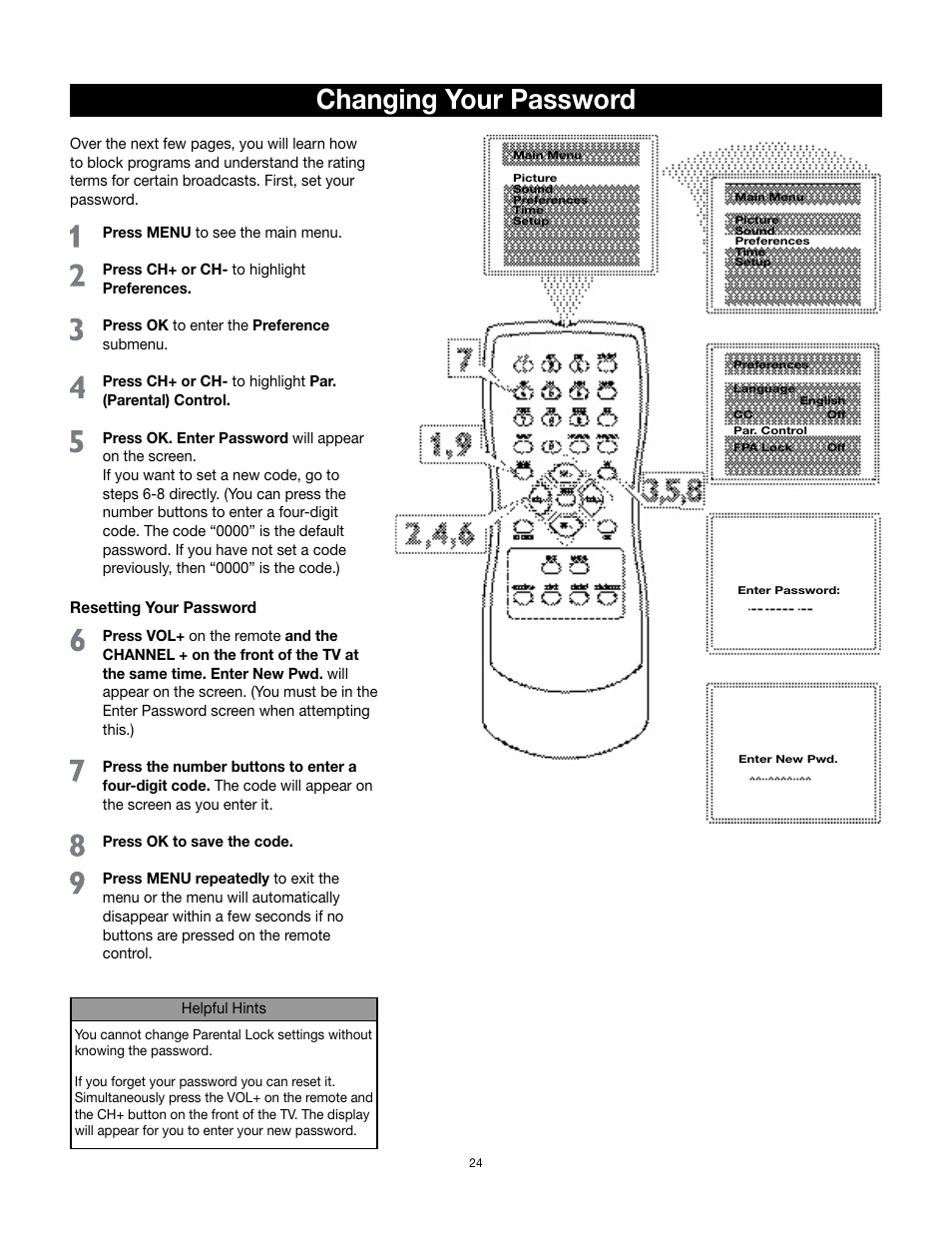 Changing your password | RCA 14F512T User Manual | Page 25 / 41