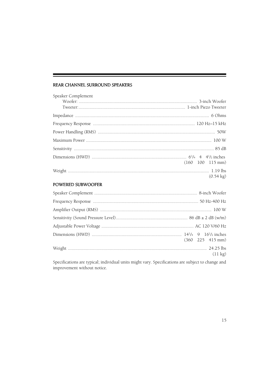 RCA 6-Piece Home Theater Speaker Package User Manual | Page 16 / 17