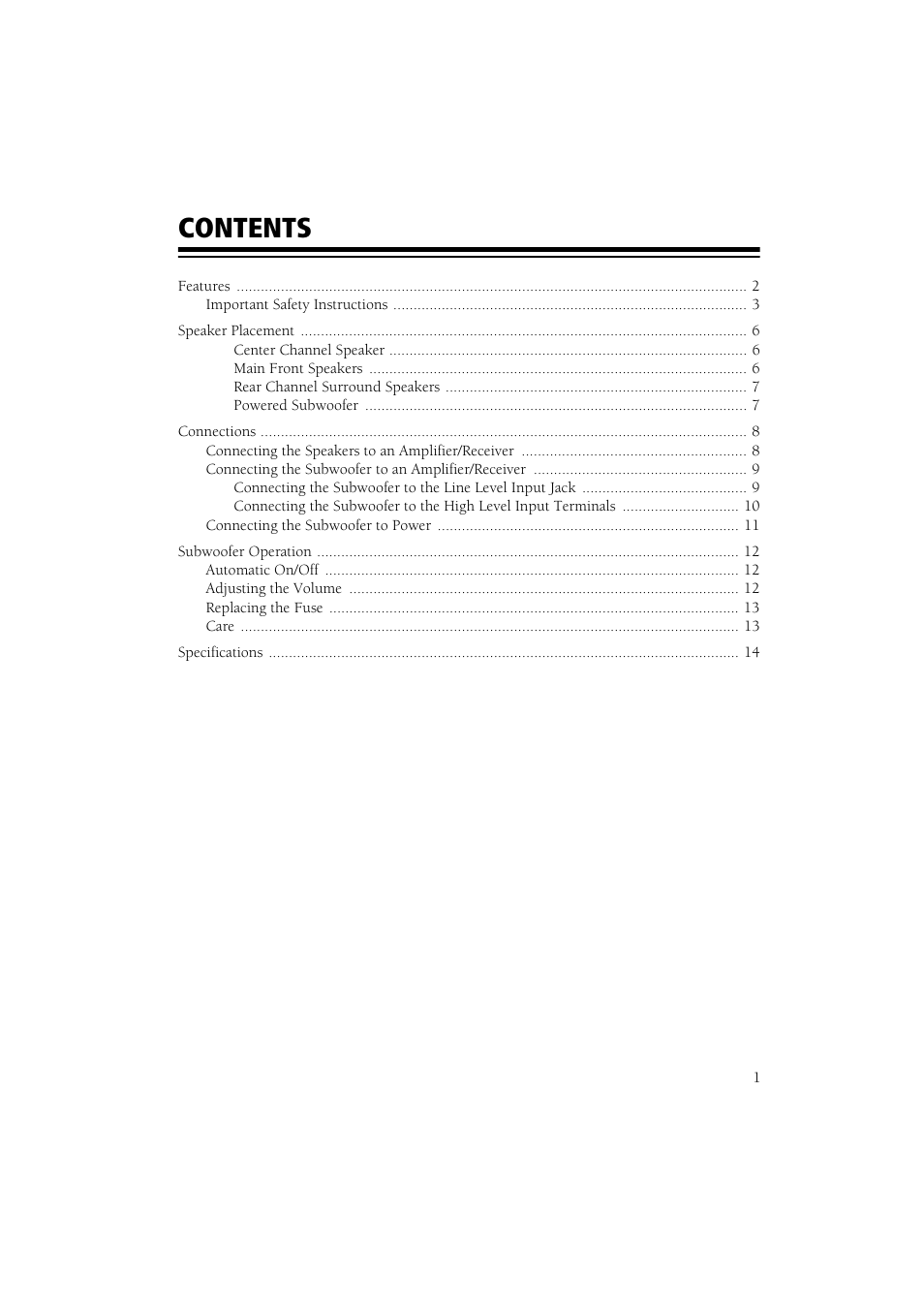 RCA 6-Piece Home Theater Speaker Package User Manual | Page 2 / 17