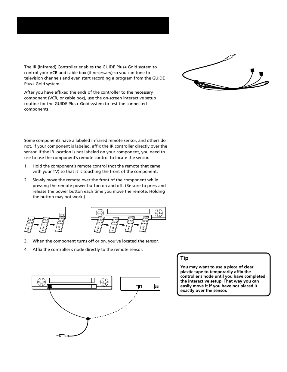 Step 3: connect the ir controller, Setup and connections, Attaching the ir controller | RCA G27669 User Manual | Page 11 / 64