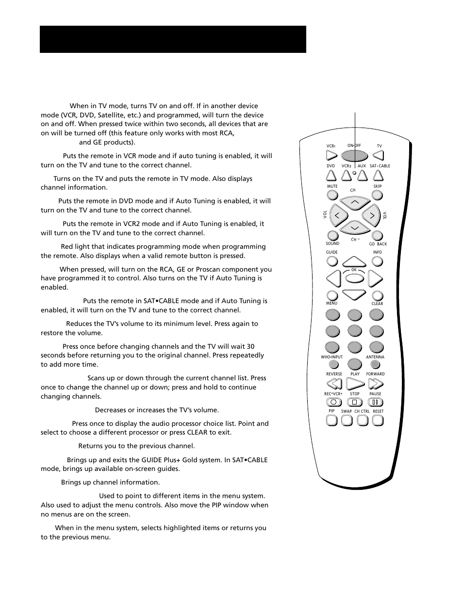 Remote buttons, Using the remote | RCA G27669 User Manual | Page 24 / 64
