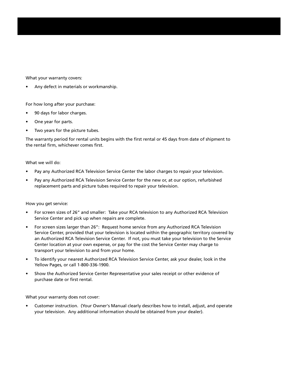 Rca limited warranty, Reference, Rca tv limited warranty | RCA G27669 User Manual | Page 58 / 64