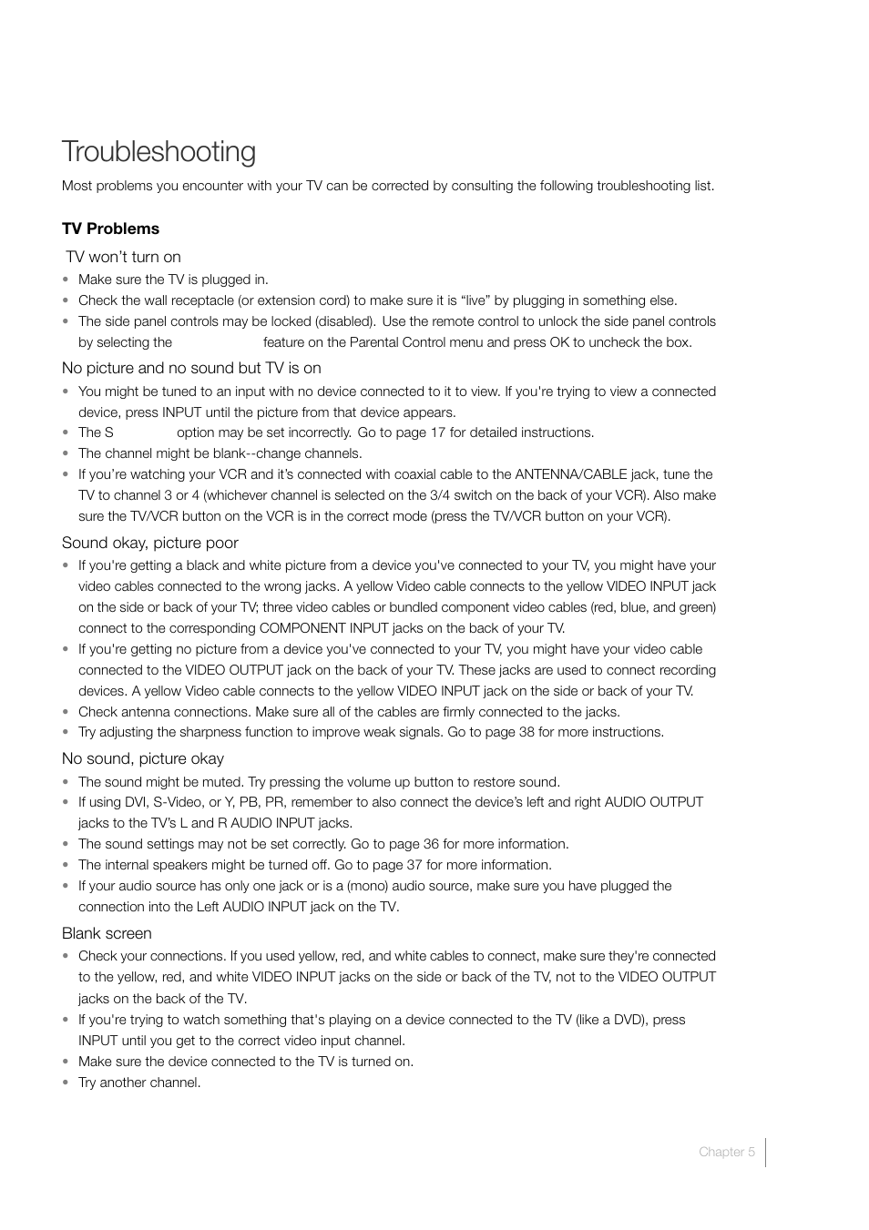 Troubleshooting | RCA L52FHD38 User Manual | Page 43 / 52
