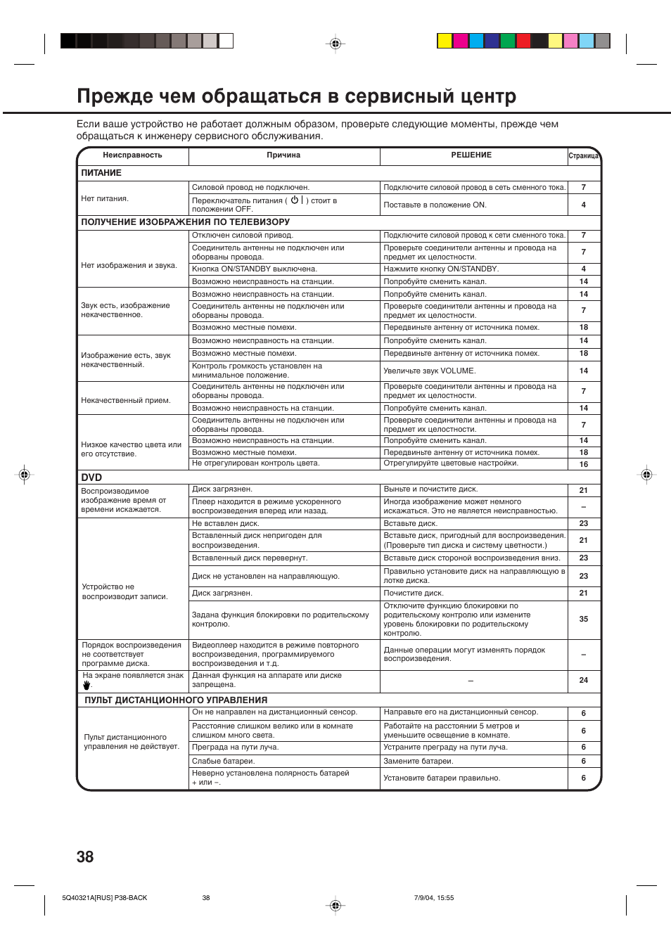 Ивк‰в ˜вп у·‡˘‡ъ¸тﬂ ‚ тв‚лтм˚и ˆâìú | Toshiba VTD15FPR User Manual | Page 40 / 43
