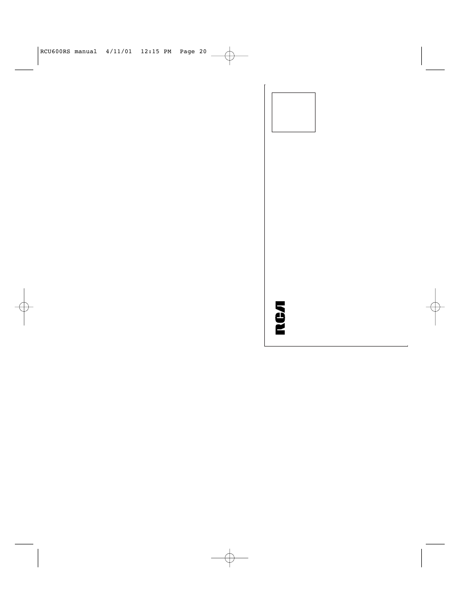 RCA RCU600RS User Manual | Page 11 / 12